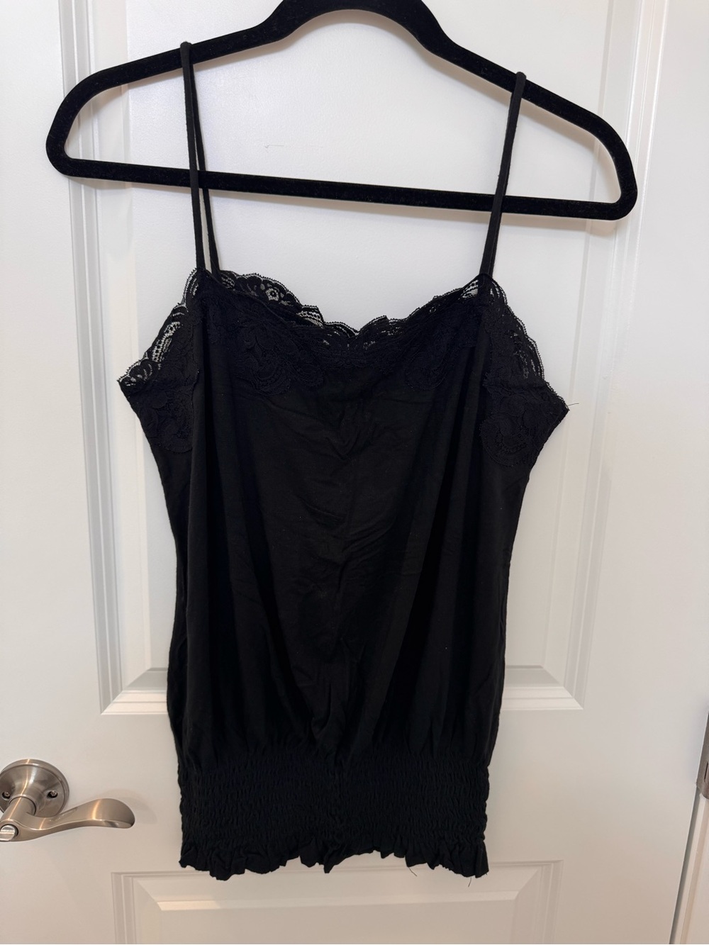 Guess Black Lace-Trim Spaghetti Strap Tank